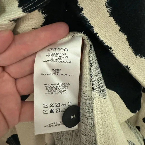 NWT $460 Stine Goya Gina Abstract Structured Cotton Dress - Wrap Tie-Waist Dress - Picture 8 of 9